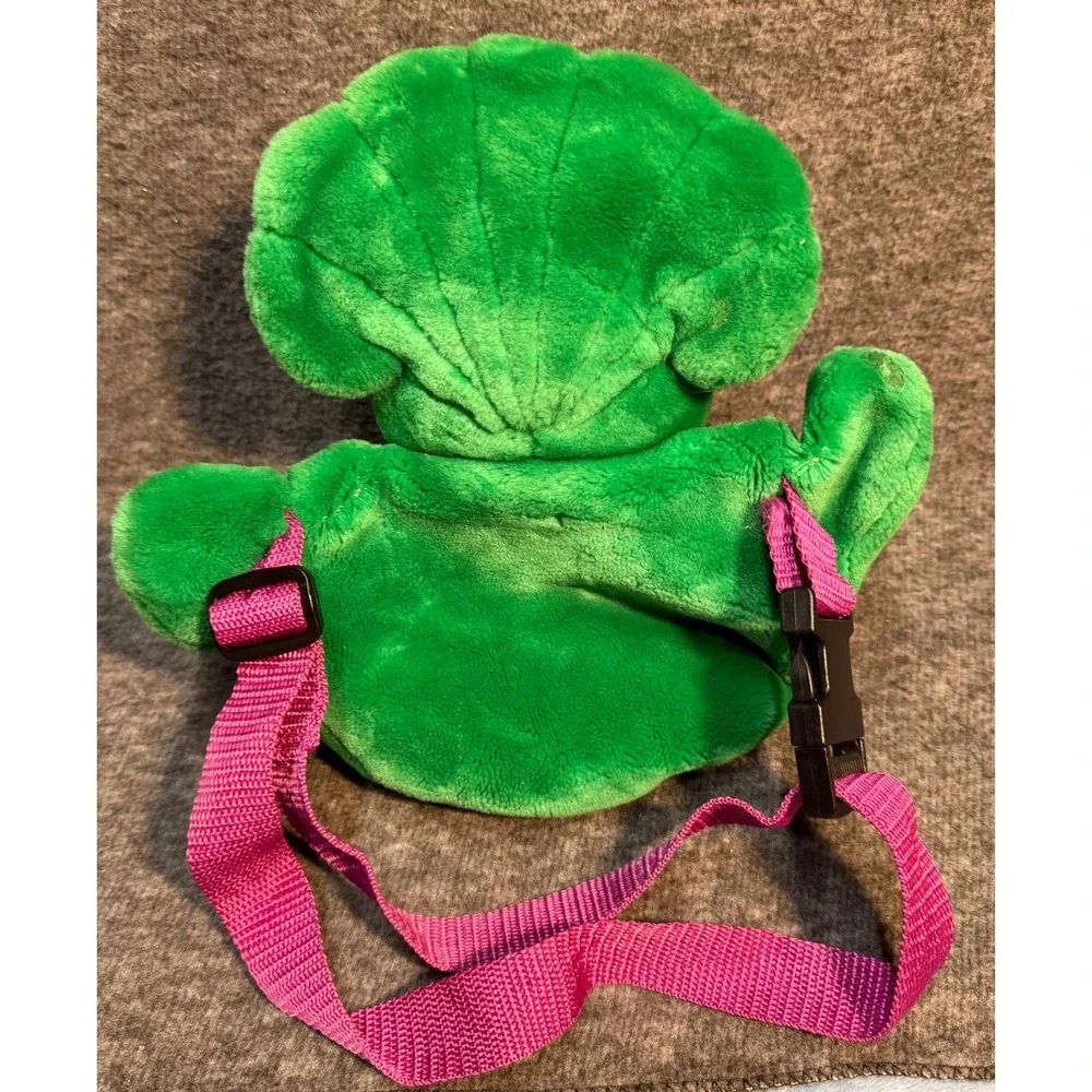 Vintage Barney Friends Baby Bop Plush Fanny Pack Green Dinosaur Waist Bag 90s